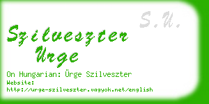 szilveszter urge business card